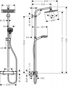 Caractéristiques de la Hansgrohe Crometta E 240